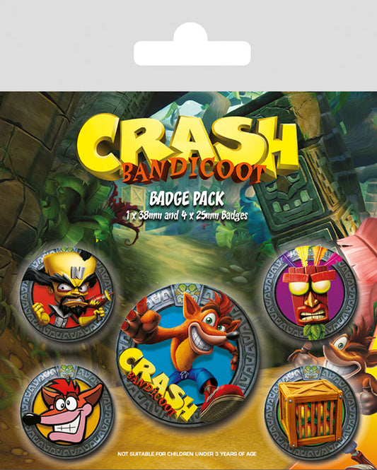 Crash Bandicoot ,Badge Pack.