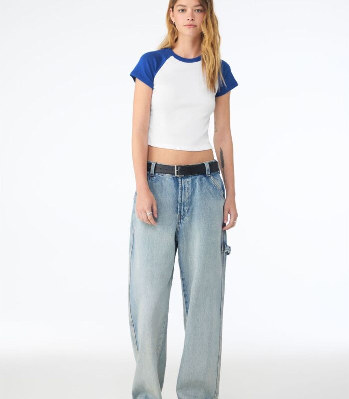 Women's Micro Rib Raglan Baby Tee Thumbnail