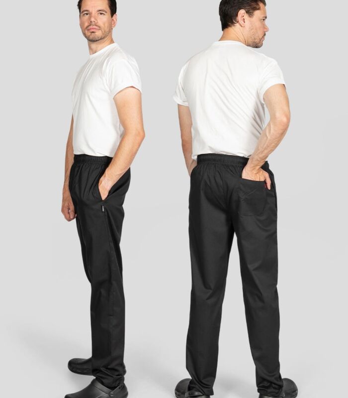 Unisex Elasticated Black Trouser Thumbnail