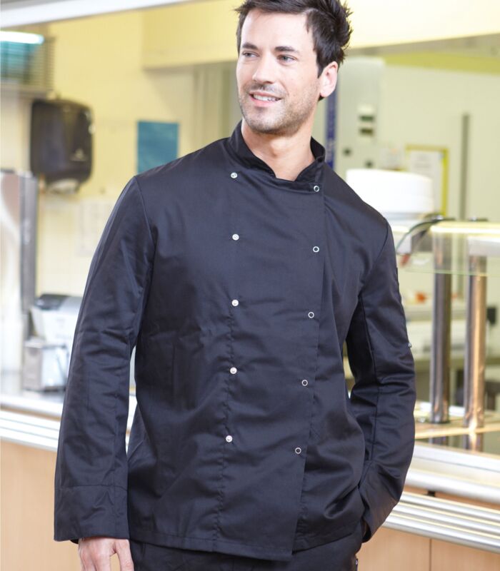 Long Sleeve Chef's Jacket (BK) Thumbnail