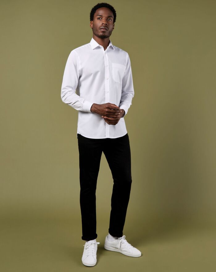 Tailored Fit Long Sleeve Poplin Shirt Thumbnail