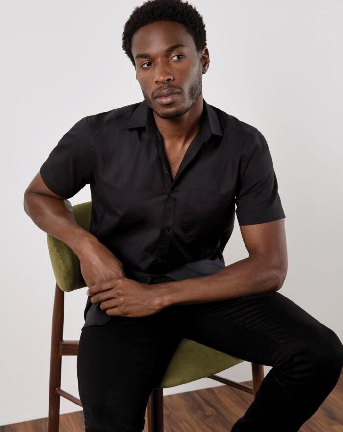 Tailored Fit Short Sleeve Poplin Shirt Thumbnail