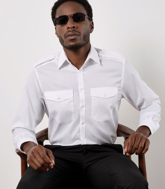 Tailored Fit Long Sleeved Pilot Shirt Thumbnail