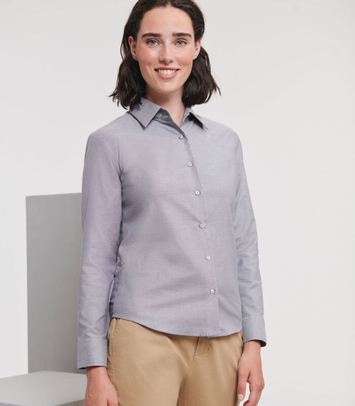 Ladies' Long Sleeve Tailored Oxford Shirt Thumbnail