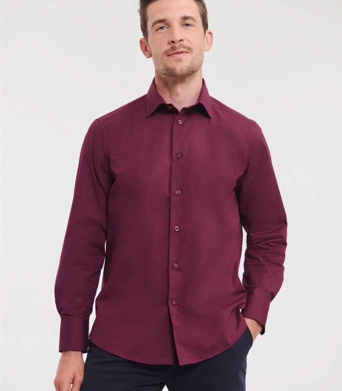 Men's Long Sleeve Fitted Stretch Shirt Thumbnail