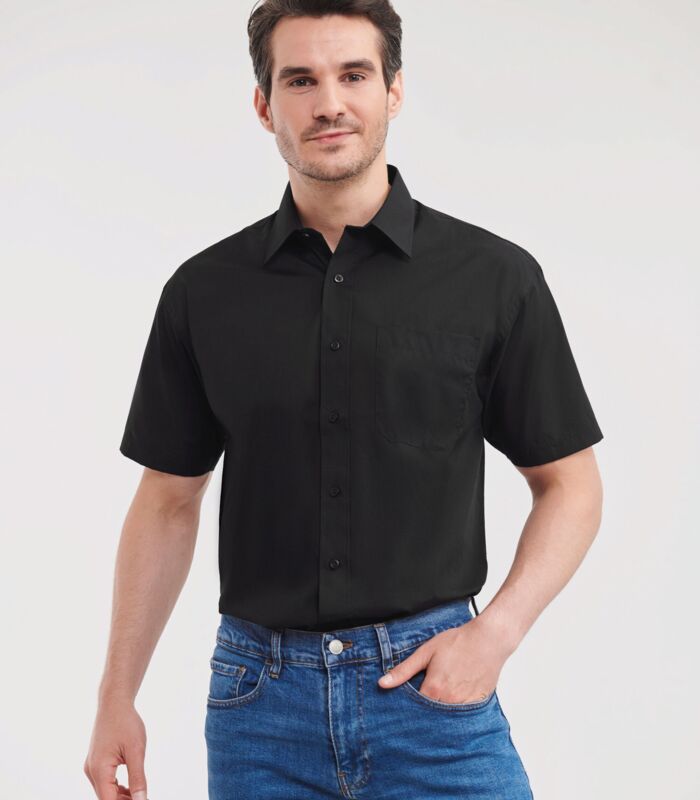 Men's Short Sleeve Classic Polycotton Poplin Shirt Thumbnail