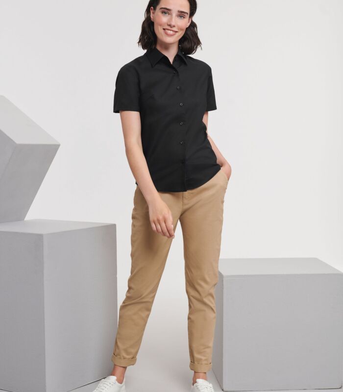 Ladies' Short Sleeve Tailored Oxford Shirt Thumbnail