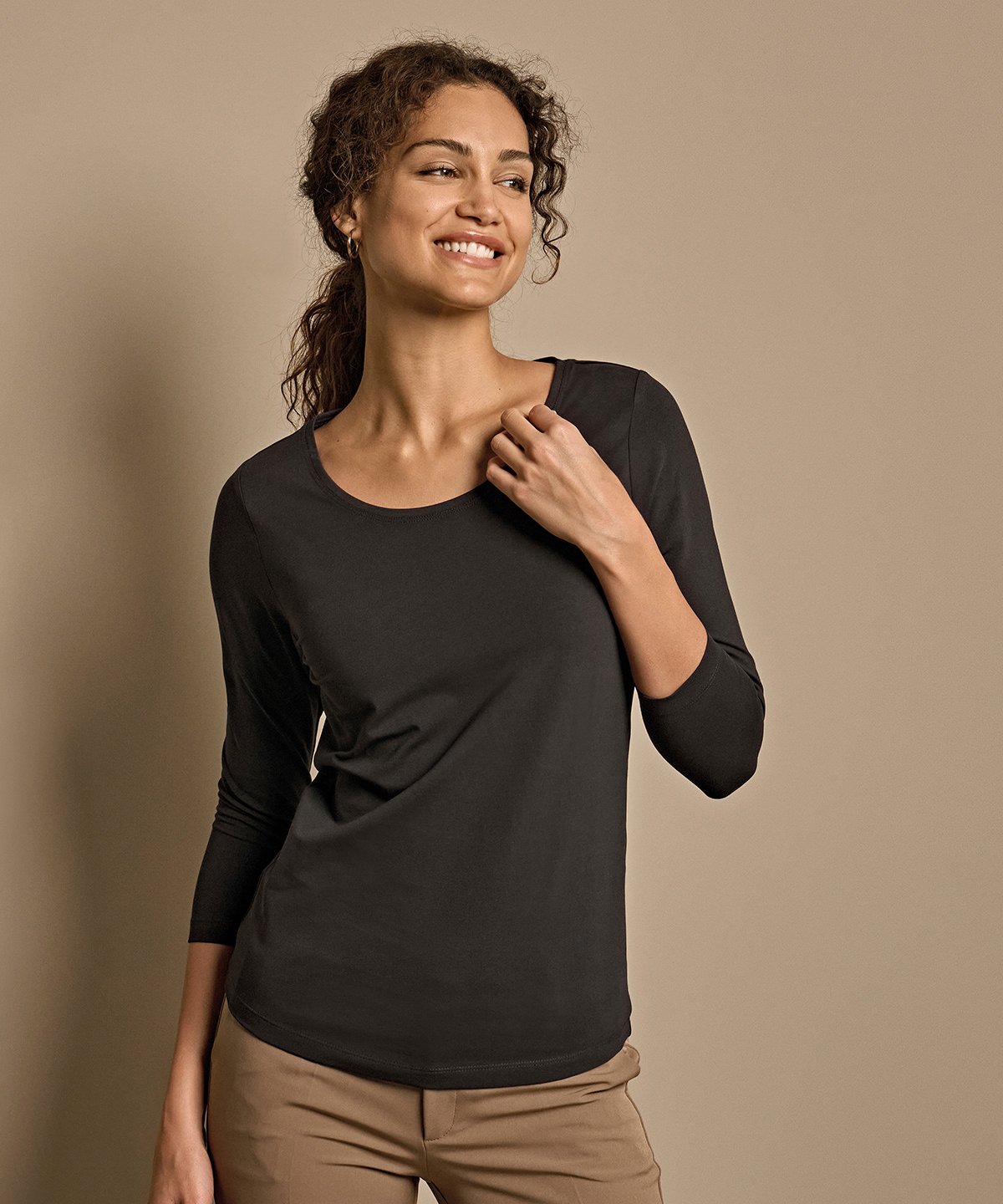 Women’s stretch 3/4-sleeve tee (460)